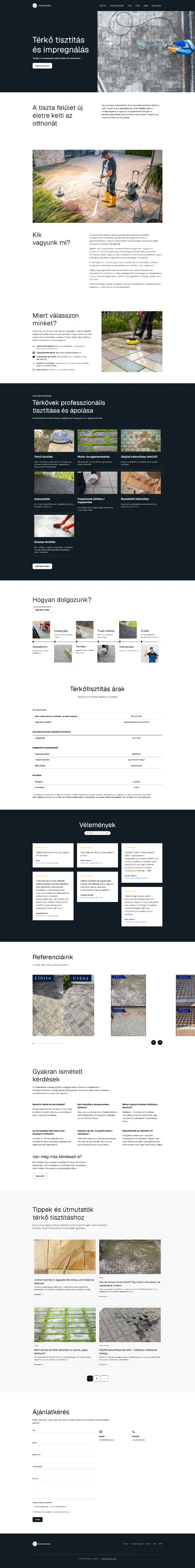 Térkő tisztítás weboldal